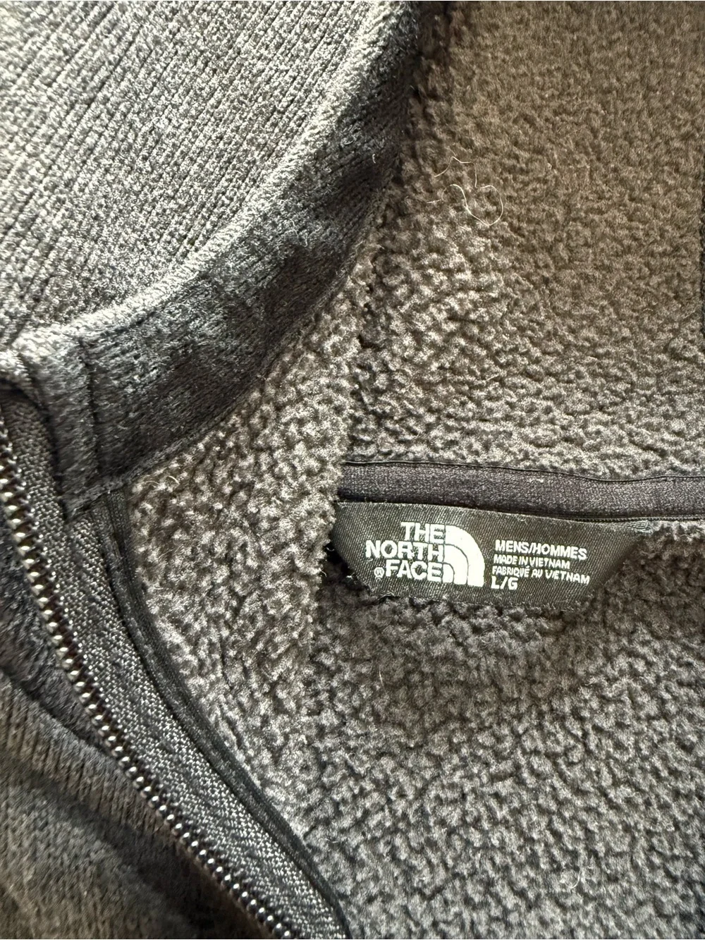 The North Face Mens L Gray Fleece Hoodie Jacket Full Zip